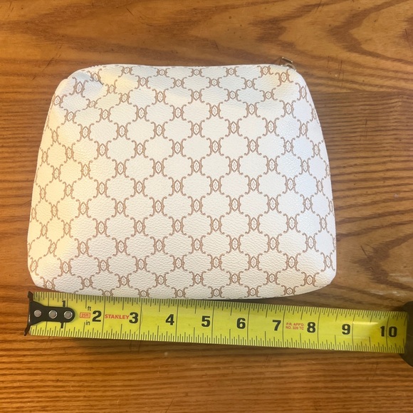 Large Houndstooth Tote w/ Pink Straps & matching cosmetic bag, Faux Leather NWOT - Picture 14 of 16